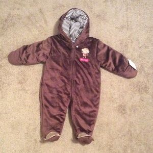 NWT Carter’s Zip up Brown Monkey Footed Suit